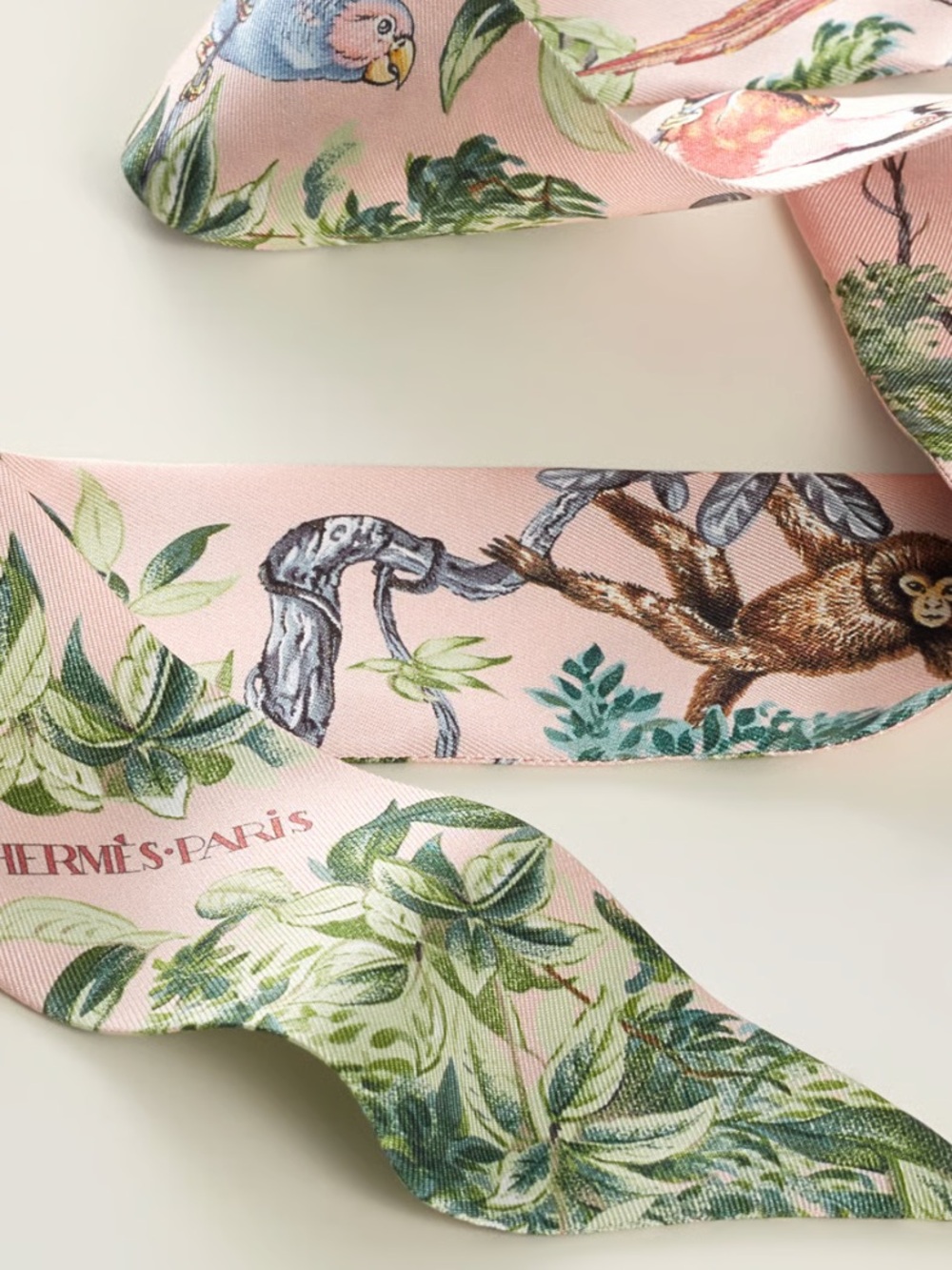 Hermes NWT Equateur Twilly (Rose Nacre/Vert/Gris)